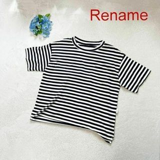 【新品　送料無料】Rename X tシャツ サイズL　ホワイト✖️ネイビー(Tシャツ(半袖/袖なし))