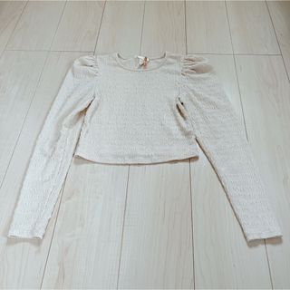 H&M アイボリー パフスリーブトップス(シャツ/ブラウス(長袖/七分))