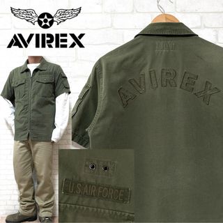 AVIREX - AVIREX アヴィレックス ジップアップ ミリタリーシャツ 刺繍 エアフォース