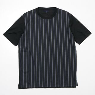 ランバン(LANVIN)の■美品■LANVIN ランバン 半袖 Tシャツ カットソー トップス サイズS ストライプ 切替 ブラック 黒 イタリア製 ブランド古着【中古】20220519/GK6696(Tシャツ/カットソー(七分/長袖))