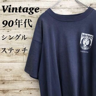 【k4599】USA古着90sヴィンテージプリント半袖Tシャツシングルステッチ(Tシャツ/カットソー(半袖/袖なし))