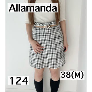 アラマンダ(allamanda)の【 allamanda 】アラマンダ チェック スカート サイズ 38 M 着画(ミニスカート)