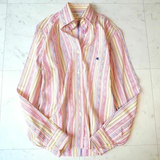 エトロ(ETRO)のETRO エトロ マルチストライプ ロゴ刺繡 ロゴ釦 ボタンダウン 長袖 シャツ(シャツ/ブラウス(長袖/七分))