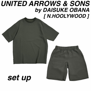 ユナイテッドアローズアンドサンズ(UNITED ARROWS & SONS)の美品 ユナイテッドアローズ&サンズ セットアップ Tシャツ パンツ(Tシャツ/カットソー(半袖/袖なし))