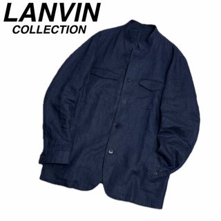 ランバンコレクション(LANVIN COLLECTION)の美品 LANVIN ランバン コレクション 春夏 麻 スタンドカラー ジャケット(テーラードジャケット)