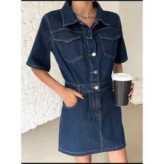 シーイン(SHEIN)のデニムワンピース(ミニワンピース)