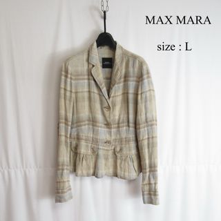 マックスマーラ(Max Mara)のMAX MARA リネン テーラード ジャケット カジュアル ブレザー イタリア(テーラードジャケット)