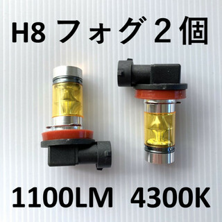 フォグランプ【2個】H8 イエロー LED 100W 360度 高輝度 黄色(汎用パーツ)