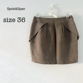 Spick & Span - 【Spick&Spanスピック＆スパン】　ミニスカート　タイト　リネン混　日本製