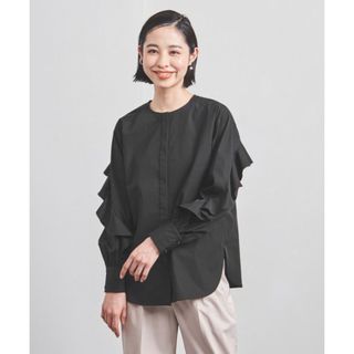 ユナイテッドアローズ(UNITED ARROWS)のUNITED ARROWS＞ラッフル ノーカラー シャツ (Tシャツ(半袖/袖なし))