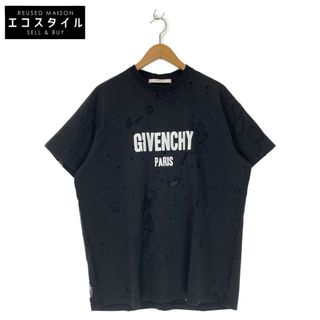 ジバンシィ(GIVENCHY)のジバンシィ 黒 デストロイ加工 ロゴ Tシャツ S(その他)