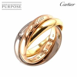 カルティエ(Cartier)のカルティエ Cartier トリニティMM #50 リング ダイヤ 5P YG WG PG スリーゴールド 750 3連 指輪【証明書付き】 VLP 90229051(リング(指輪))