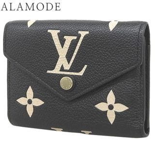 ルイヴィトン(LOUIS VUITTON)のLOUIS VUITTON(ルイ・ヴィトン) モノグラム・アンプラント ポルトフォイユ・ヴィクトリーヌ コンパクト財布 3つ折り 三つ折り 小物 ウォレット バイカラー モノグラムアンプラント ブラック黒 ベージュ ゴールド金具 M80968(2024年5月現在現行品) レディース 40802095330【中古】【アラモード】(財布)