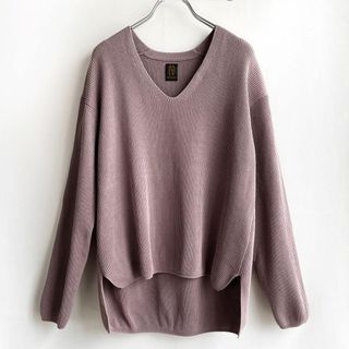 BATONER - 美品✨バトナー　定価2.8万　コットンシルク　Ｖネック　長袖リブニット　S