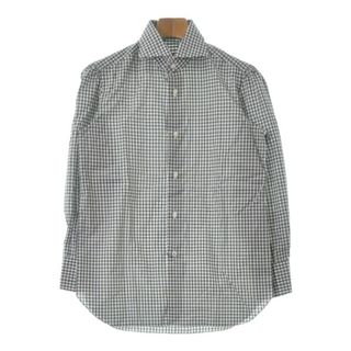 イザイア(ISAIA)のISAIA イサイア ドレスシャツ -(S位) 紺x茶x白(チェック) 【古着】【中古】(シャツ)