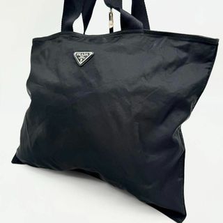 PRADA - 【美品✨】プラダ トートバッグ 肩がけ ブラック 三角ロゴ ナイロン A4可能