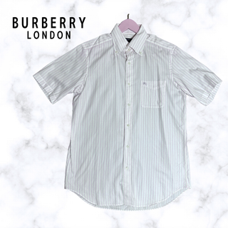 バーバリー(BURBERRY)のバーバリーロンドン　BURBERRY メンズ　半袖　シャツ　ストライプ(シャツ)