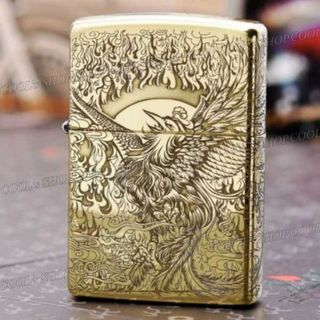 鳳凰 五面総彫り デザイン オイルライター ZORRO フェニックス zippo(タバコグッズ)