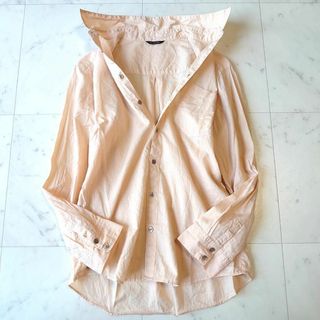 pas de calais - 【パドカレ】 ストライプ ラメ 製品染め 長袖 シャツ コットン混 日本製 38