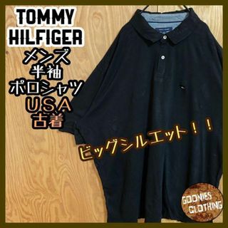 トミーヒルフィガー(TOMMY HILFIGER)のトミーヒルフィガー USA古着 90s 半袖 ポロシャツ ロゴ XXL メンズ(ポロシャツ)