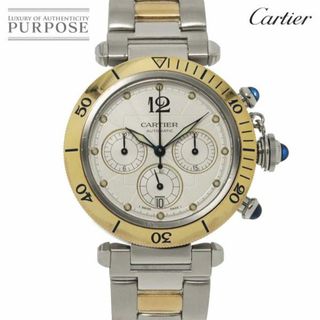 カルティエ(Cartier)のカルティエ Cartier パシャ 38mm コンビ クロノグラフ W31036T6 メンズ 腕時計 デイト K18YG 自動巻き Pasha VLP 90225713(腕時計(アナログ))