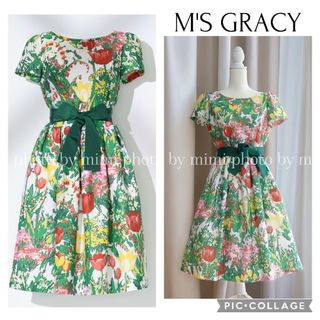 エムズグレイシー(M'S GRACY)のM'S GRACY*カタログ掲載*フラワーガーデンワンピース(ひざ丈ワンピース)