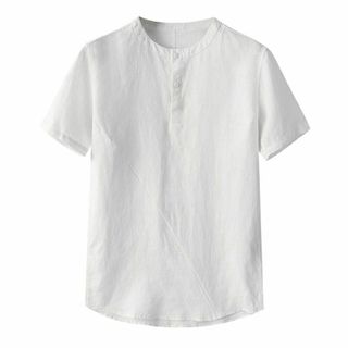 [ODFMCE] メンズ tシャツ 半袖 夏 綿麻 無地 ゆったり 薄手 おしゃ(その他)