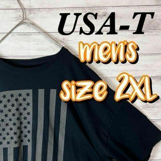 【US古着　一点傷有】US Tシャツ　サイズ2XL ブラック(Tシャツ/カットソー(半袖/袖なし))