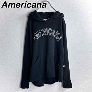 AMERICANA - AMERICANA アメリカーナ　パーカー　薄手　ロゴ　黒　ブラック