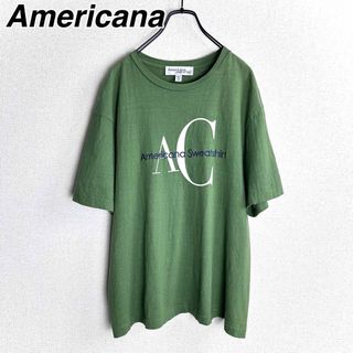 AMERICANA - AMERICANA アメリカーナ　半袖　Tシャツ　刺繍ロゴ　緑　グリーン　ロゴ