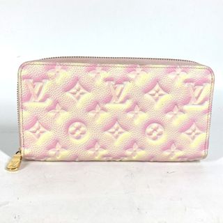 ルイヴィトン(LOUIS VUITTON)のルイヴィトン LOUIS VUITTON ジッピーウォレット M81299 モノグラムアンプラント サマースターダスト ラウンドファスナー 長財布 モノグラムアンプラントレザー ピンク 美品(財布)