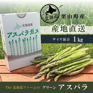 ＼産地直送／サイズ混合 【数量限定】The北海道ファームのグリーンアスパラ１kg(野菜)