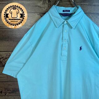 Polo Golf - 6330ポロゴルフ　ポロシャツ　半袖　刺繍ロゴ　4つボタン　L パステルグリーン