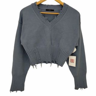 エモダ(EMODA)のEMODA(エモダ) HEM CRASH V NECK KNIT レディース(ニット/セーター)