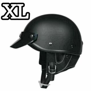 XL　ポリスヘルメット　マットブラック　キャップ型　半帽　　半ヘル(ヘルメット/シールド)