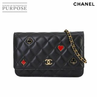 CHANEL - 未使用 展示品 シャネル CHANEL マトラッセ チェーン ウォレット 長財布 レザー ブラック ゴールド 金具 VLP 90234649