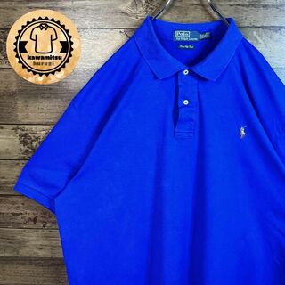 6332ポロラルフローレン　ポロシャツ　半袖　刺繍ロゴ　ポニー　2XL ブルー(ポロシャツ)