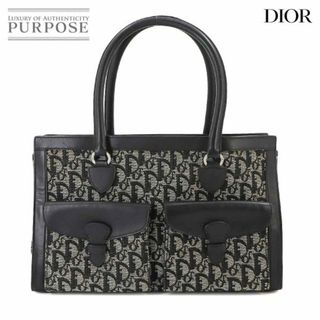 クリスチャンディオール(Christian Dior)のクリスチャン ディオール Christian Dior トロッター ハンド バッグ キャンバス レザー ブラック VLP 90235623(ハンドバッグ)