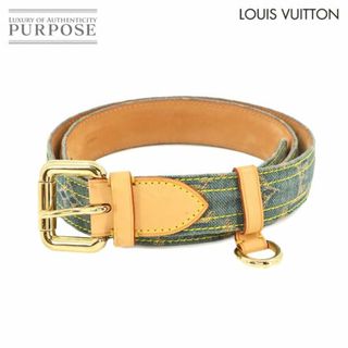 ルイヴィトン(LOUIS VUITTON)のルイ ヴィトン LOUIS VUITTON モノグラム デニム サンチュール ベルト デニム レザー ブルー 90 M6921W ゴールド 金具 VLP 90235701(ベルト)