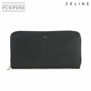 セリーヌ(celine)のセリーヌ CELINE ラージ ジップド ウォレット 長財布 レザー ブラック 10B553BEL シルバー 金具 VLP 90235725(財布)