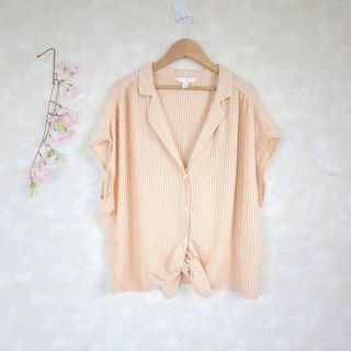 H&M - 【44P】エイチアンドエム H&M シャツ 半袖 ストライプ