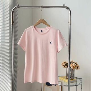 POLO RALPH LAUREN - ラルフローレン　ポロ　Tシャツ　半袖　レディース　ピンク　Uネック　ポニー刺繍