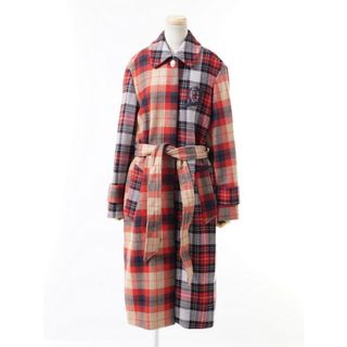 ■未使用品■Tommy Hilfiger トミー ヒルフィガー ウール チェック ロングコート ベルテッドコート Icon Wool Check Mac Coat エンブレム刺繍 アウター TOMMY ICONS 20221103/GM0129(フライトジャケット)