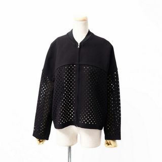 ■美品■3.1 Phillip Lim スリーワン フィリップ リム ブルゾン ジャケット サイズ10 パンチング ブラック 黒 ブランド古着 【中古】20221111/GM0533(ノーカラージャケット)