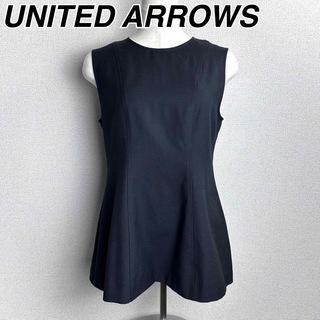 ユナイテッドアローズ(UNITED ARROWS)のユナイテッドアローズ　ノースリーブ　ブラウス　ブラック　黒(シャツ/ブラウス(半袖/袖なし))
