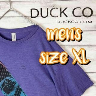 【US古着　送料無料】duck co Tシャツ サイズXL パープル(Tシャツ/カットソー(半袖/袖なし))