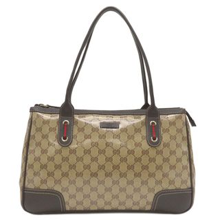 グッチ(Gucci)のグッチ GUCCI トートバッグ GGクリスタル  PVCコーティングキャンバス レザー ベージュXブラウン ゴールド金具 茶 ハンドバッグ アウトレット品  293599 【保存袋】【中古】(トートバッグ)