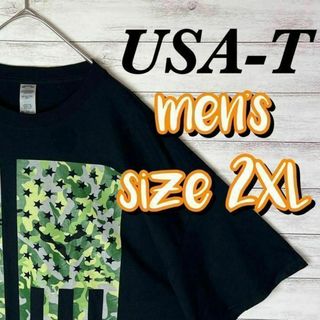 【US古着　送料無料】アメリカデザインTシャツ サイズ2XL ブラック(Tシャツ/カットソー(半袖/袖なし))