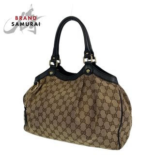 グッチ(Gucci)のGUCCI グッチ スーキー ベージュ ブラウン 茶 ゴールド金具 GGキャンバス 211944 ショルダーバッグ 肩掛け レディース 406019 【中古】(ショルダーバッグ)