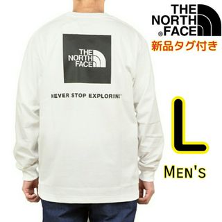 THE NORTH FACE - ノースフェイス 長袖 Tシャツ L 白 バックスクエアロゴ